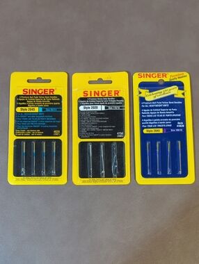 Lot Of 3 Singer Premium Quality Needles Style 2020 Size 110/18 2045 Size 90/14